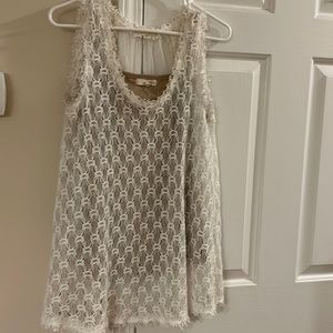 AMAZING top! All lace with brown slip like tank under (not attached)
